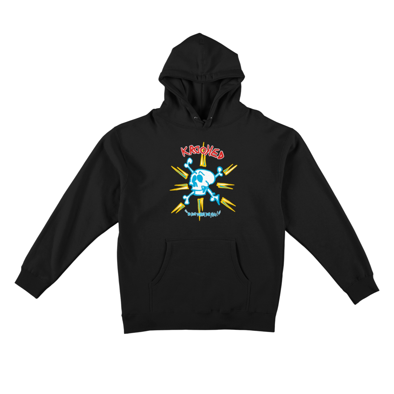 KROOKED - STYLE HOODIE - BLACK