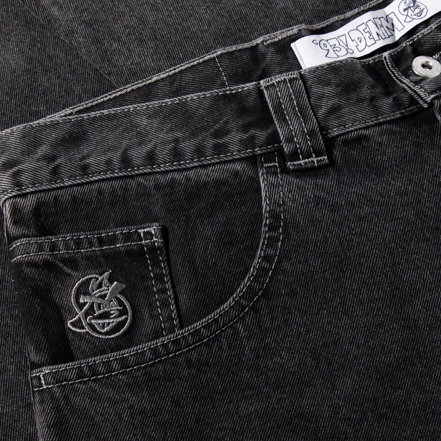 POLAR SKATE CO - '93! DENIM JEANS - SILVER/BLACK