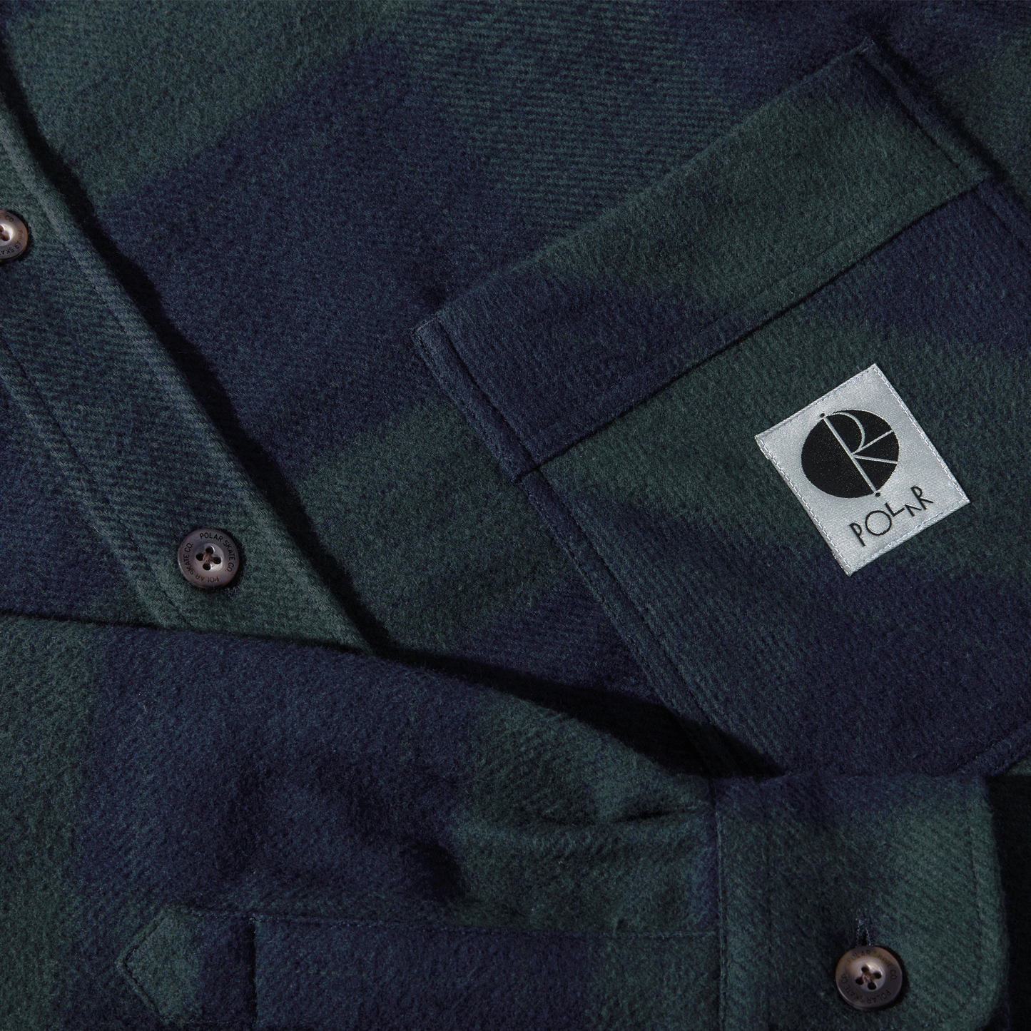 POLAR SKATE CO - MIKE LS FLANNEL SHIRT - NAVY/TEAL