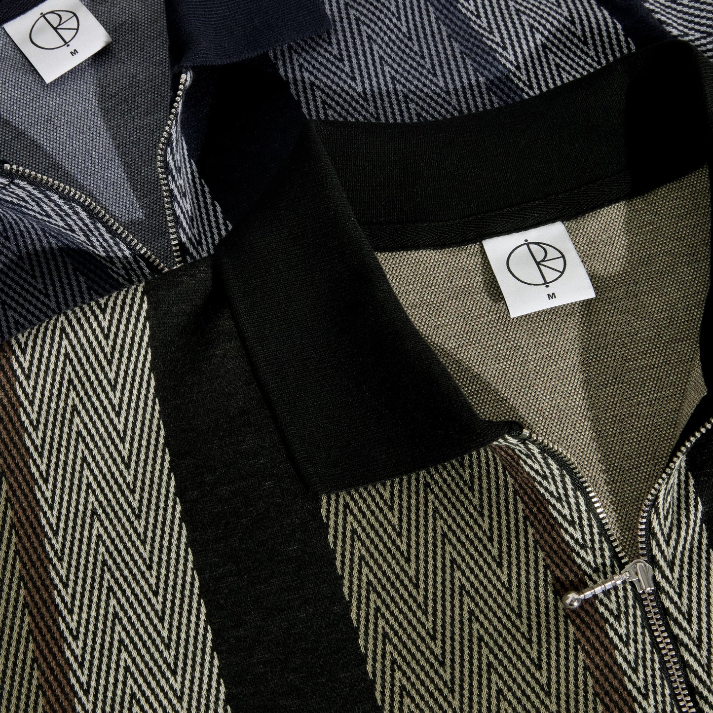 POLAR SKATE CO - JACQUES HERRINGBONE POLO SHIRT - KHAKI GREEN