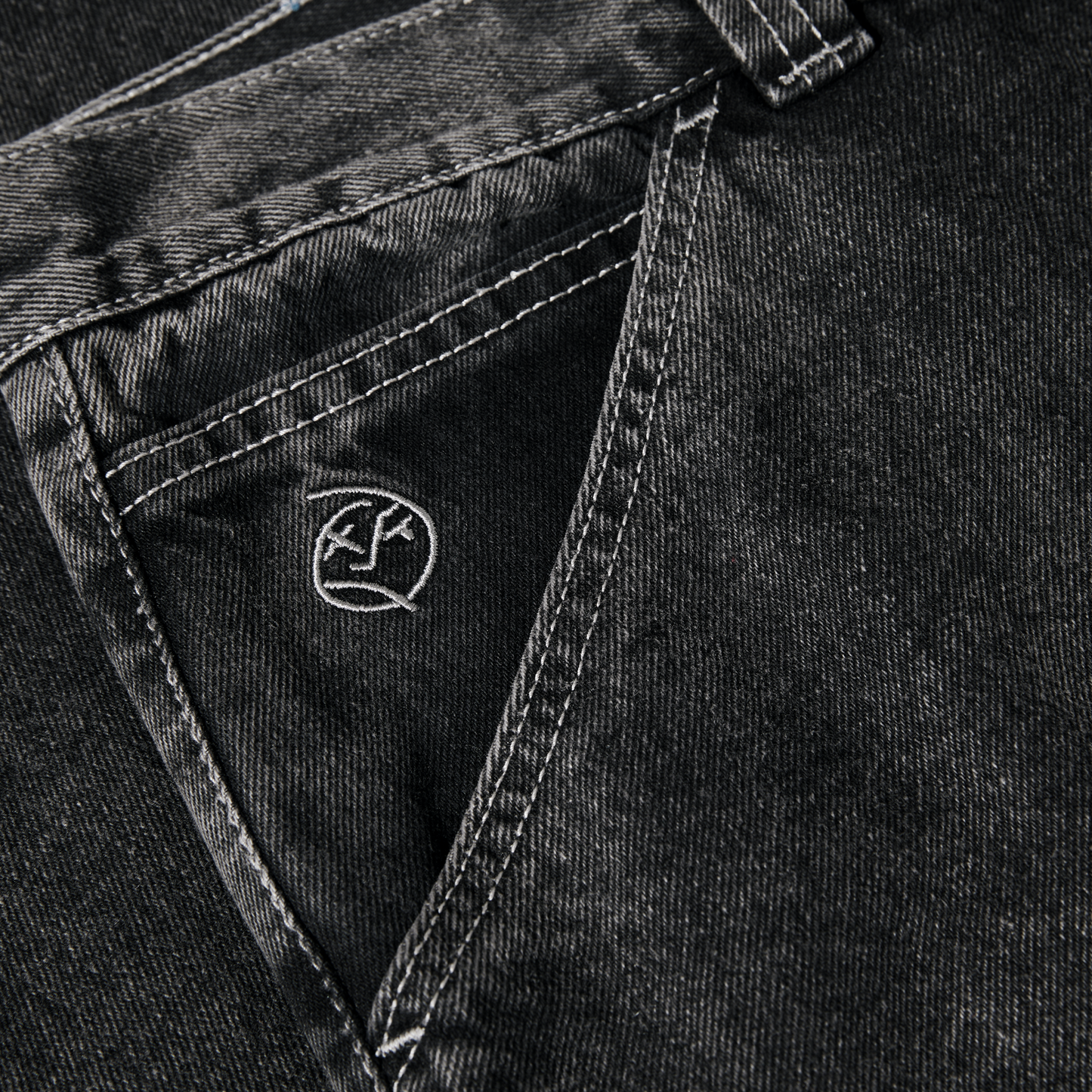 POLAR SKATE CO - DOUBLE KNEE BIG BOY WORK PANTS - SILVER/BLACK