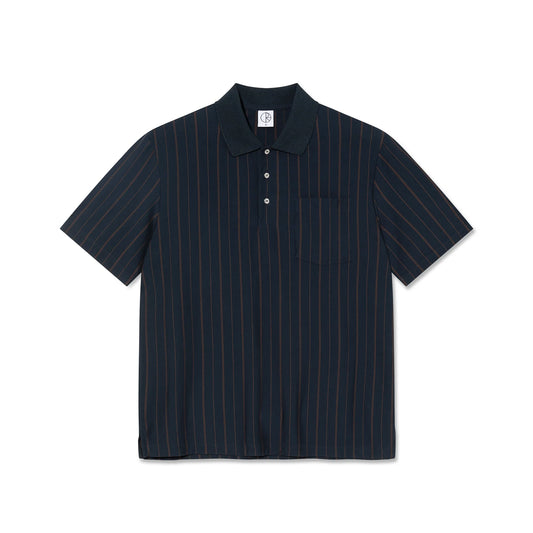 POLAR SKATE CO - FANCY POLO SHIRT - NAVY/BROWN