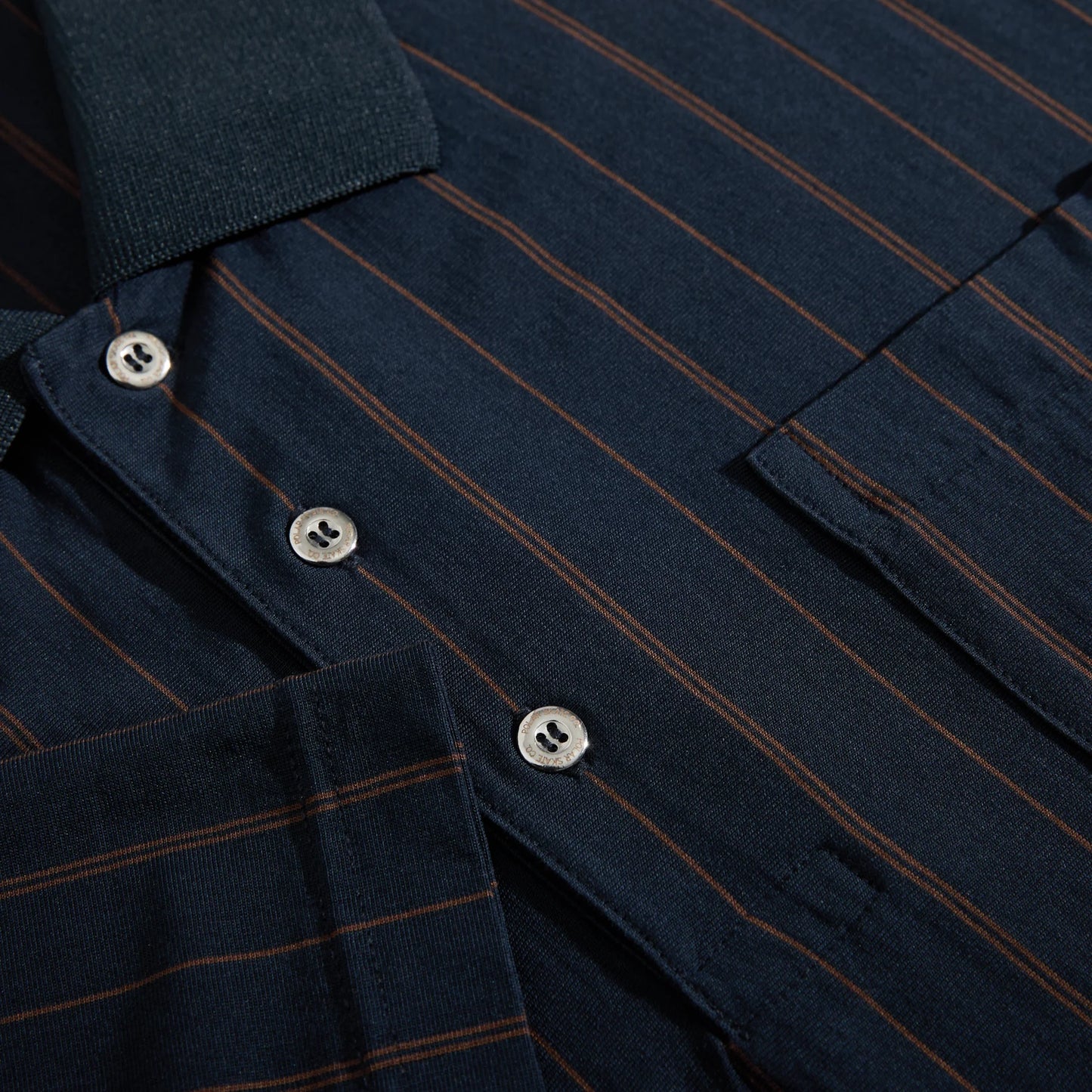 POLAR SKATE CO - FANCY POLO SHIRT - NAVY/BROWN