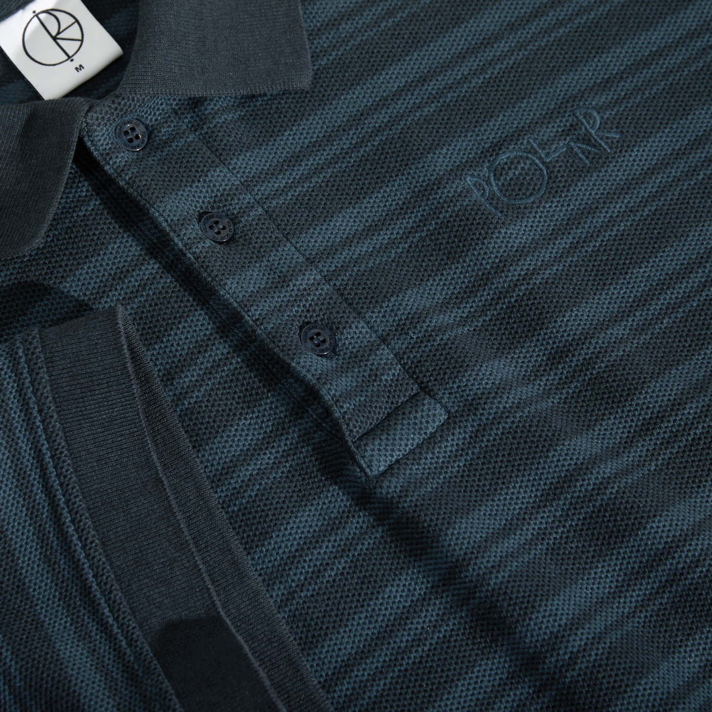 POLAR SKATE CO - SURF POLO STRIPE SHIRT - NEPTUNE BLUE