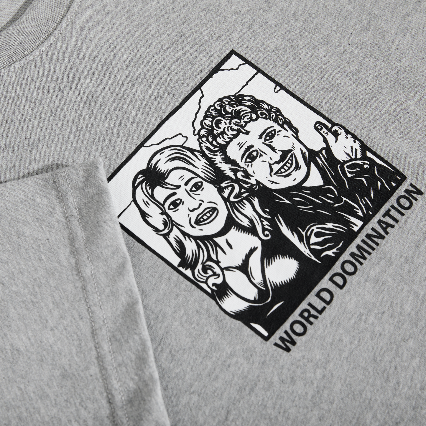 POLAR SKATE CO - WORLD DOMINATION TEE - HEATHER GREY
