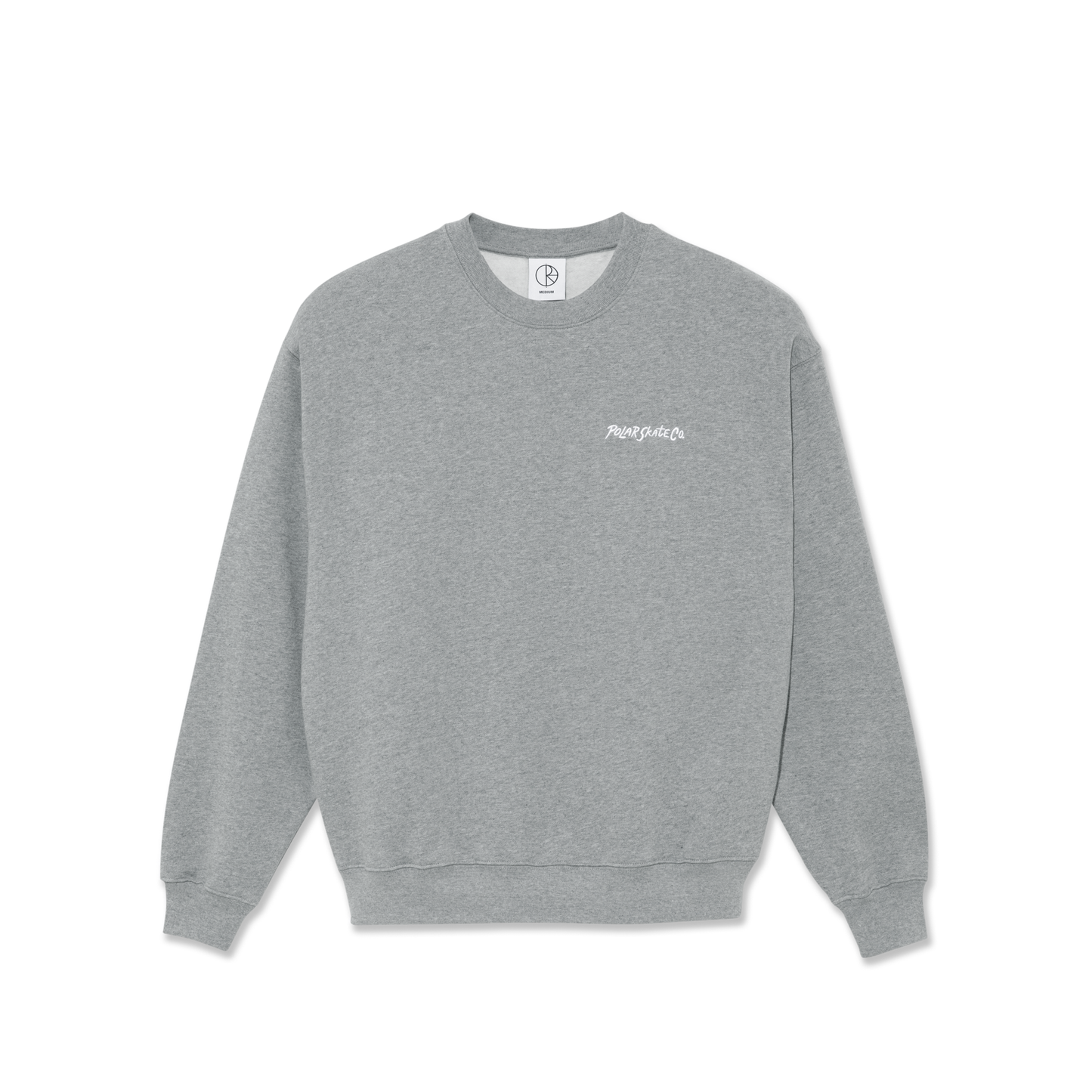 POLAR SKATE CO - SURF LOGO CREW - HEATHER GREY