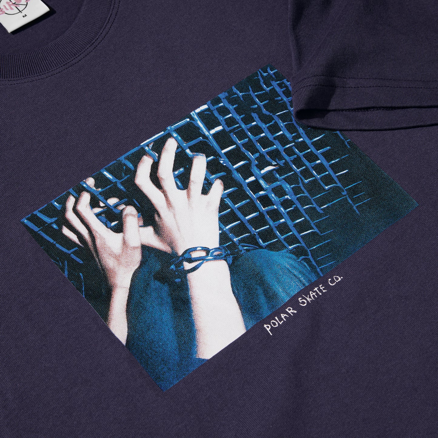 POLAR SKATE CO - CAGED HANDS TEE - DARK VIOLET