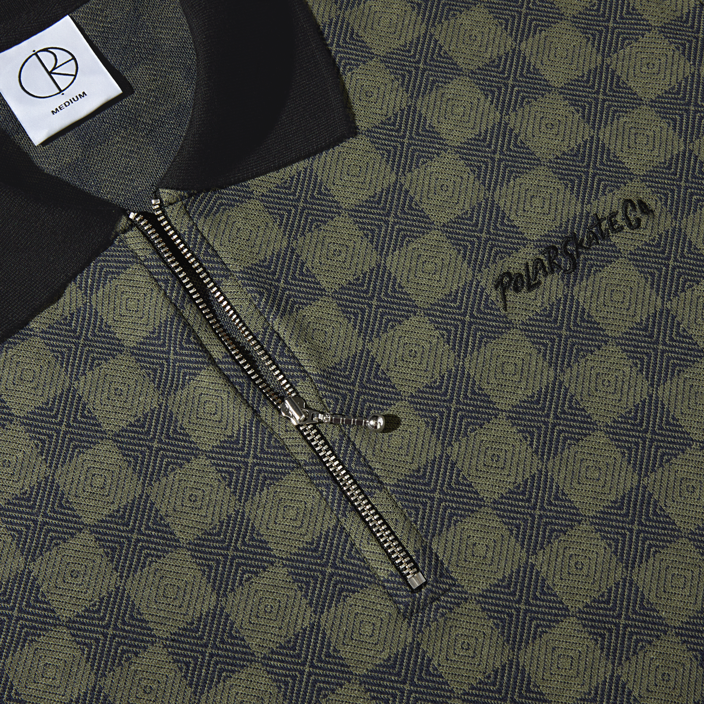 POLAR SKATE CO - JACQUES CHECKERED POLO SHIRT - BLACK/GREEN