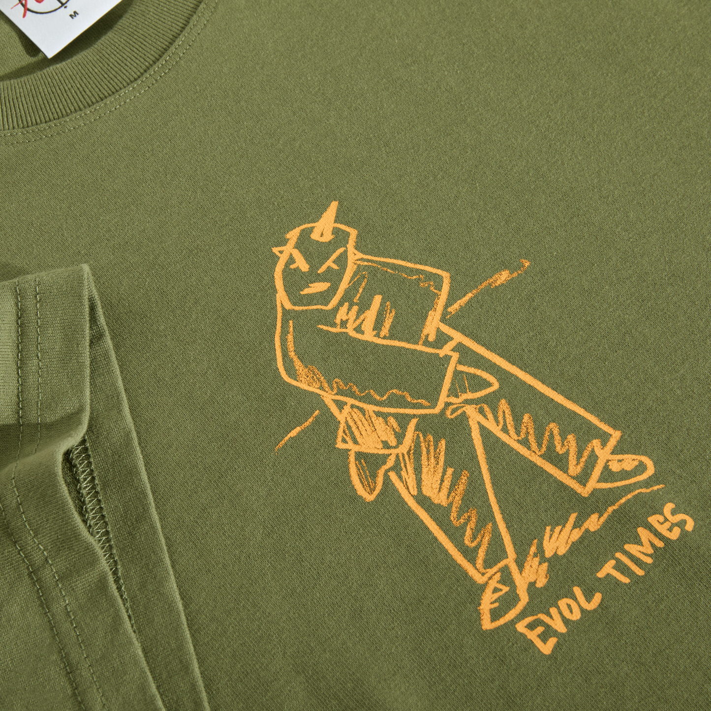POLAR SKATE CO - EVOL TIMES TEE - ARMY GREEN