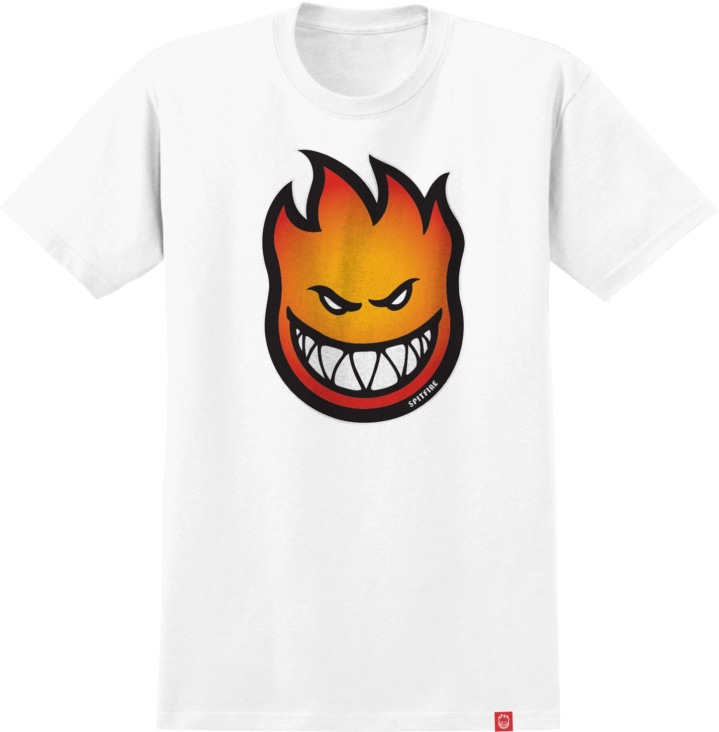 SPITFIRE - BIGHEAD FADE FILL TEE - WHITE/ORANGE