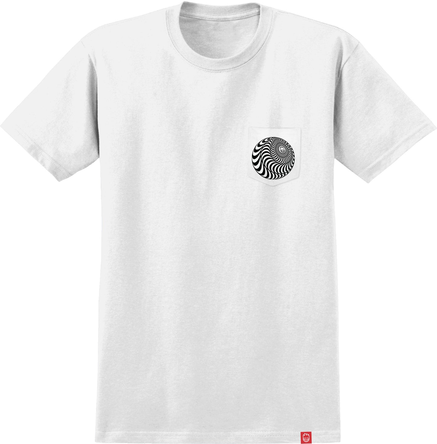 SPITFIRE - SKEWED CLASSIC POCKET TEE - WHITE/BLACK