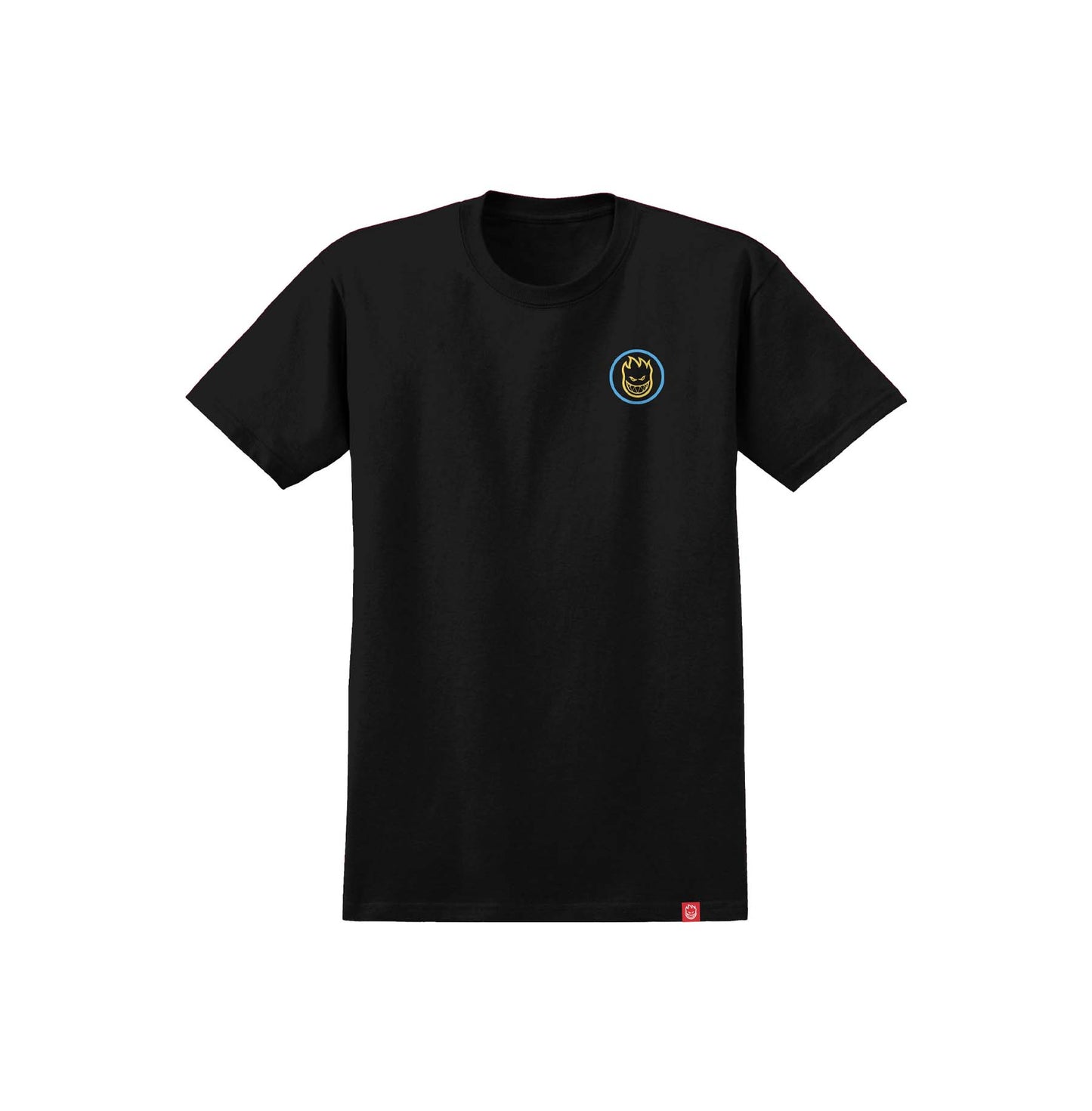 SPITFIRE - CLASSIC SWIRL FADE TEE - BLACK/YELLOW/BLUE