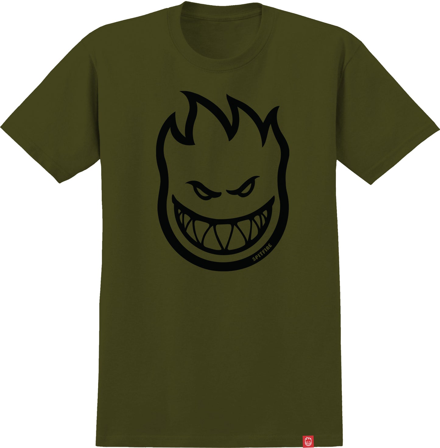 SPITFIRE - BIGHEAD TEE - MILITARY GREEN/ BLACK