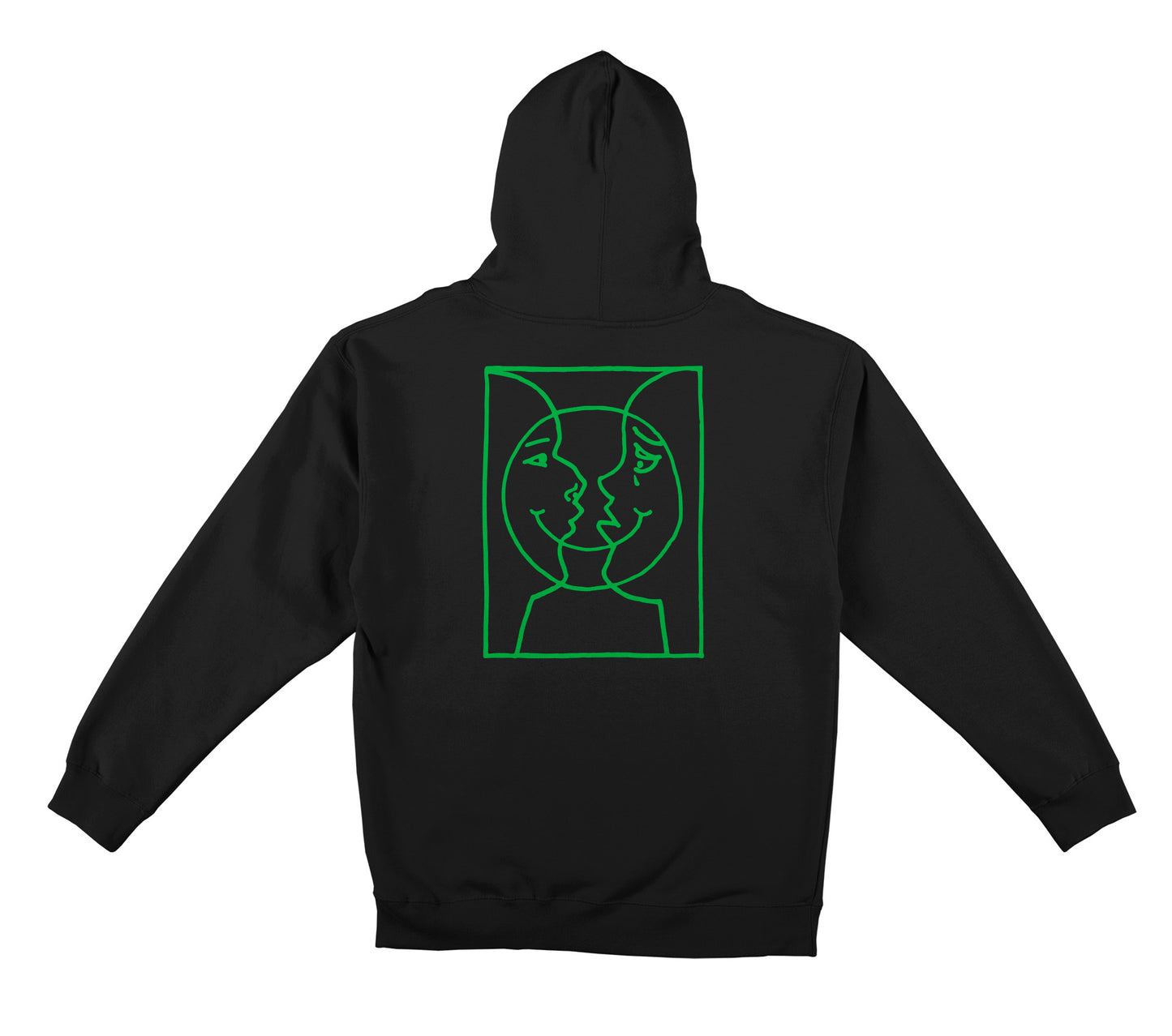 KROOKED - MOONSMILE RAW HOODIE - BLACK/GREEN