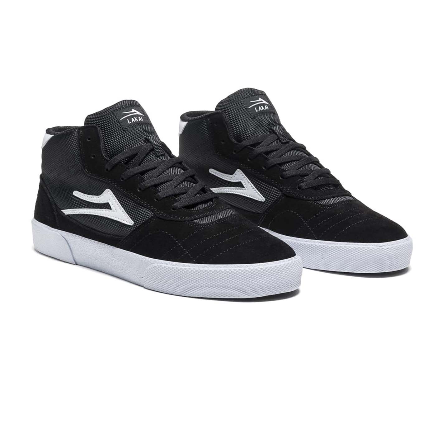 LAKAI - CAMBRIDGE MID SHOES - BLACK/WHITE SUEDE