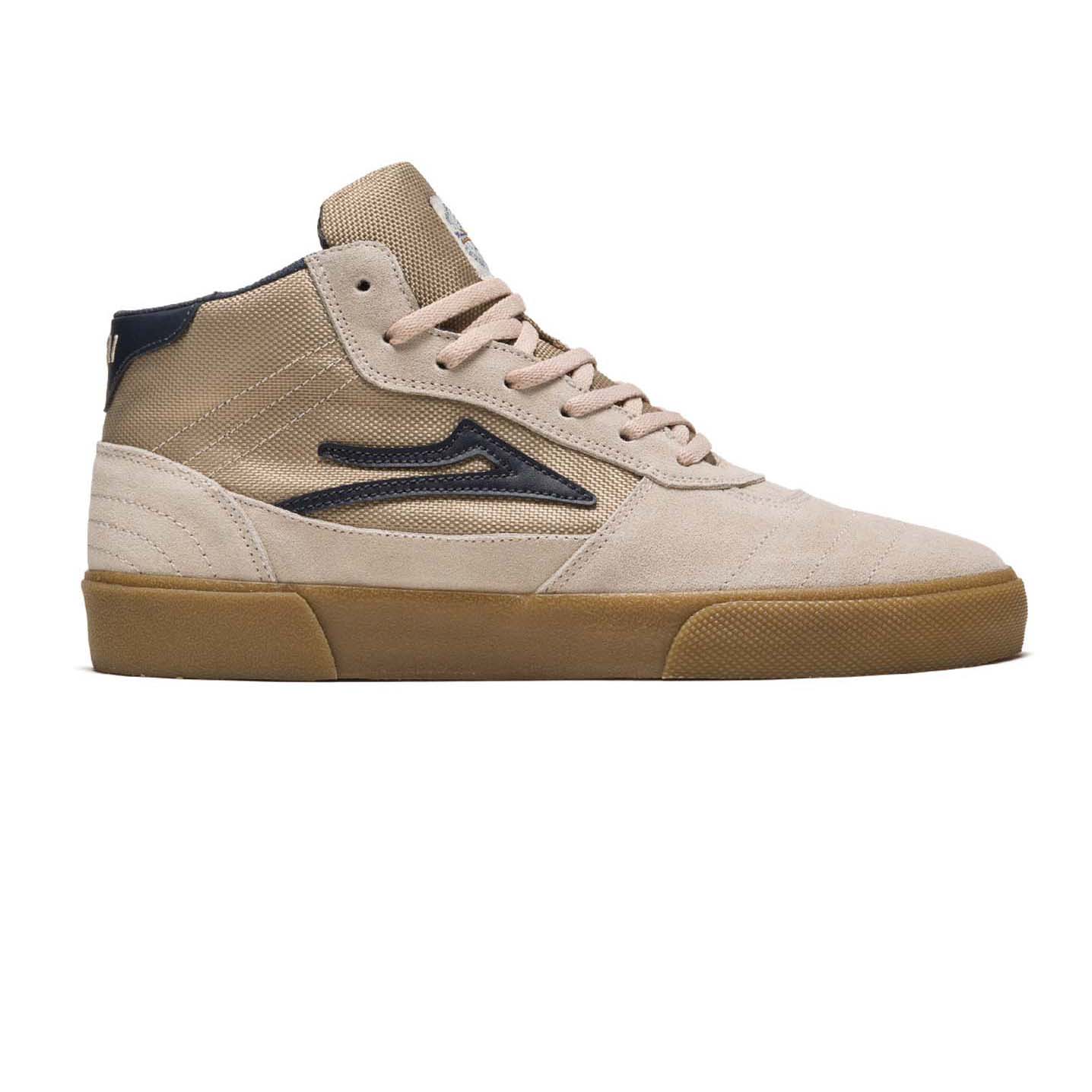 LAKAI - CAMBRIDGE MID SHOES - CREAM/NAVY SUEDE