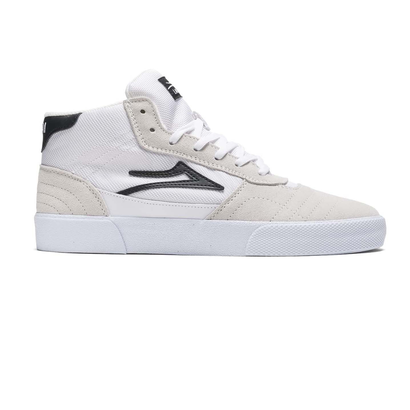 LAKAI - CAMBRIDGE MID SHOES - WHITE/BLACK SUEDE