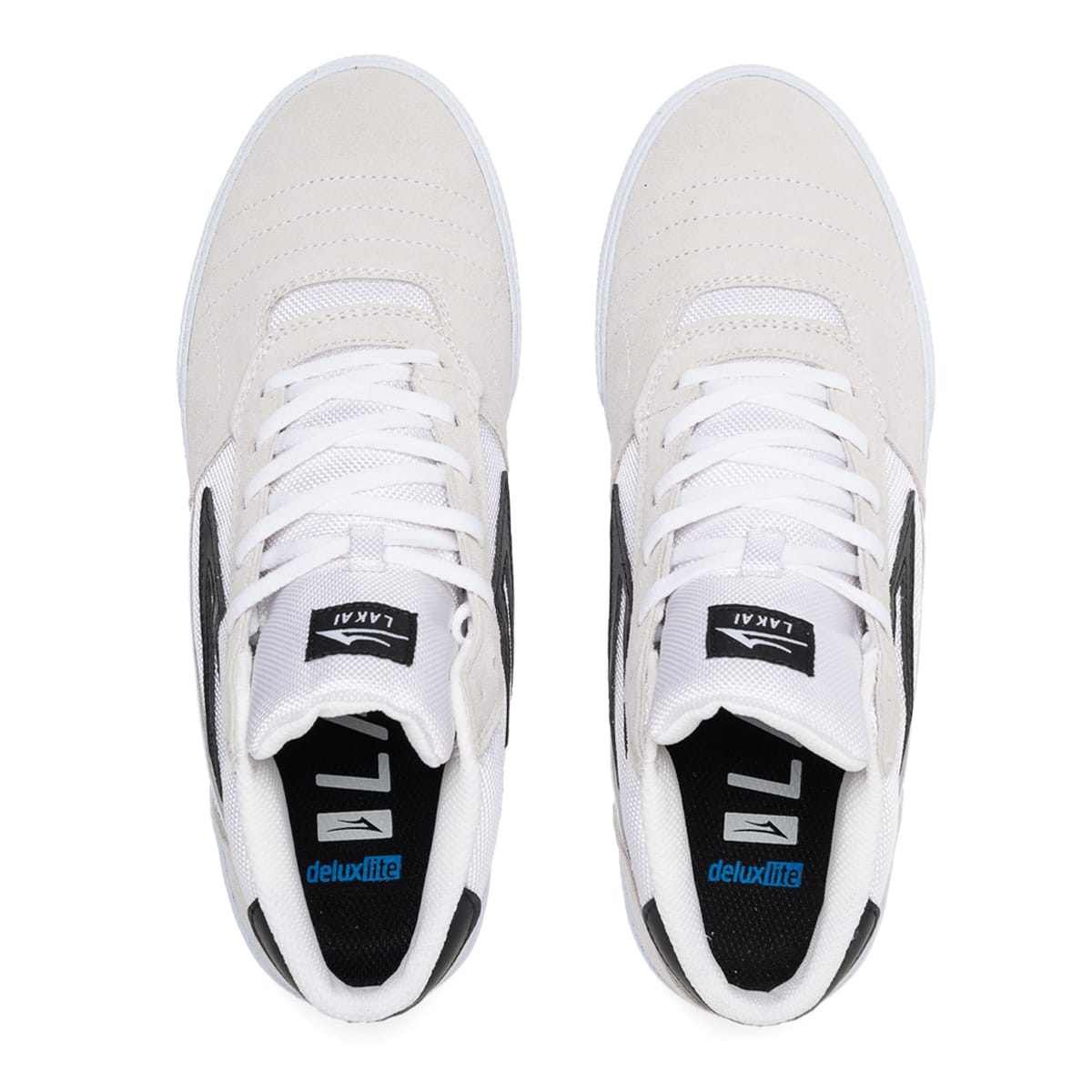 LAKAI - CAMBRIDGE MID SHOES - WHITE/BLACK SUEDE
