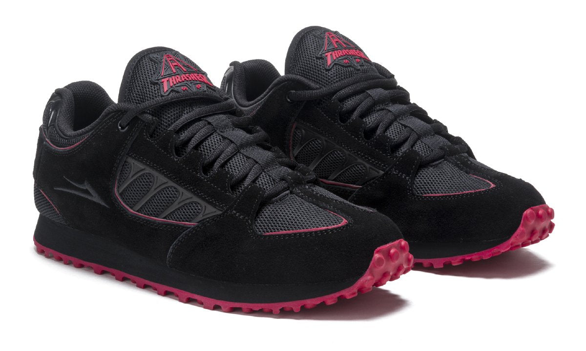 LAKAI X THRASHER - CARROLL SHOES - BLACK/RED SUEDE