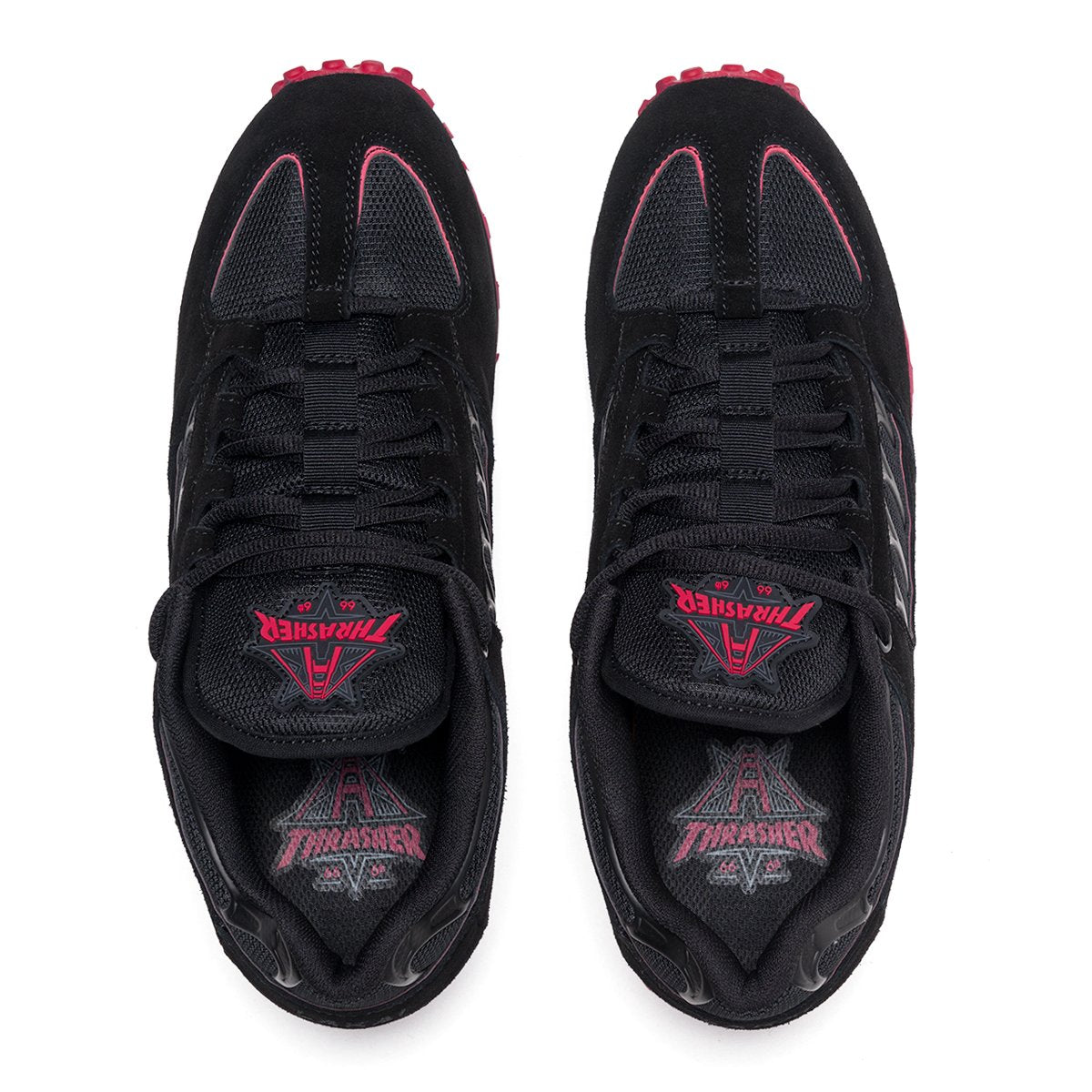 LAKAI X THRASHER - CARROLL SHOES - BLACK/RED SUEDE