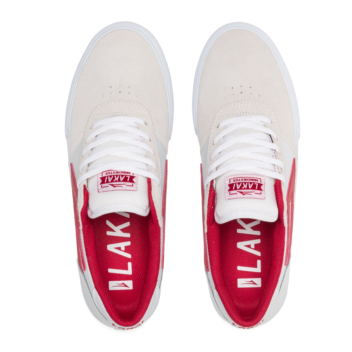 LAKAI - MANCHESTER SHOES - WHITE/RED SUEDE