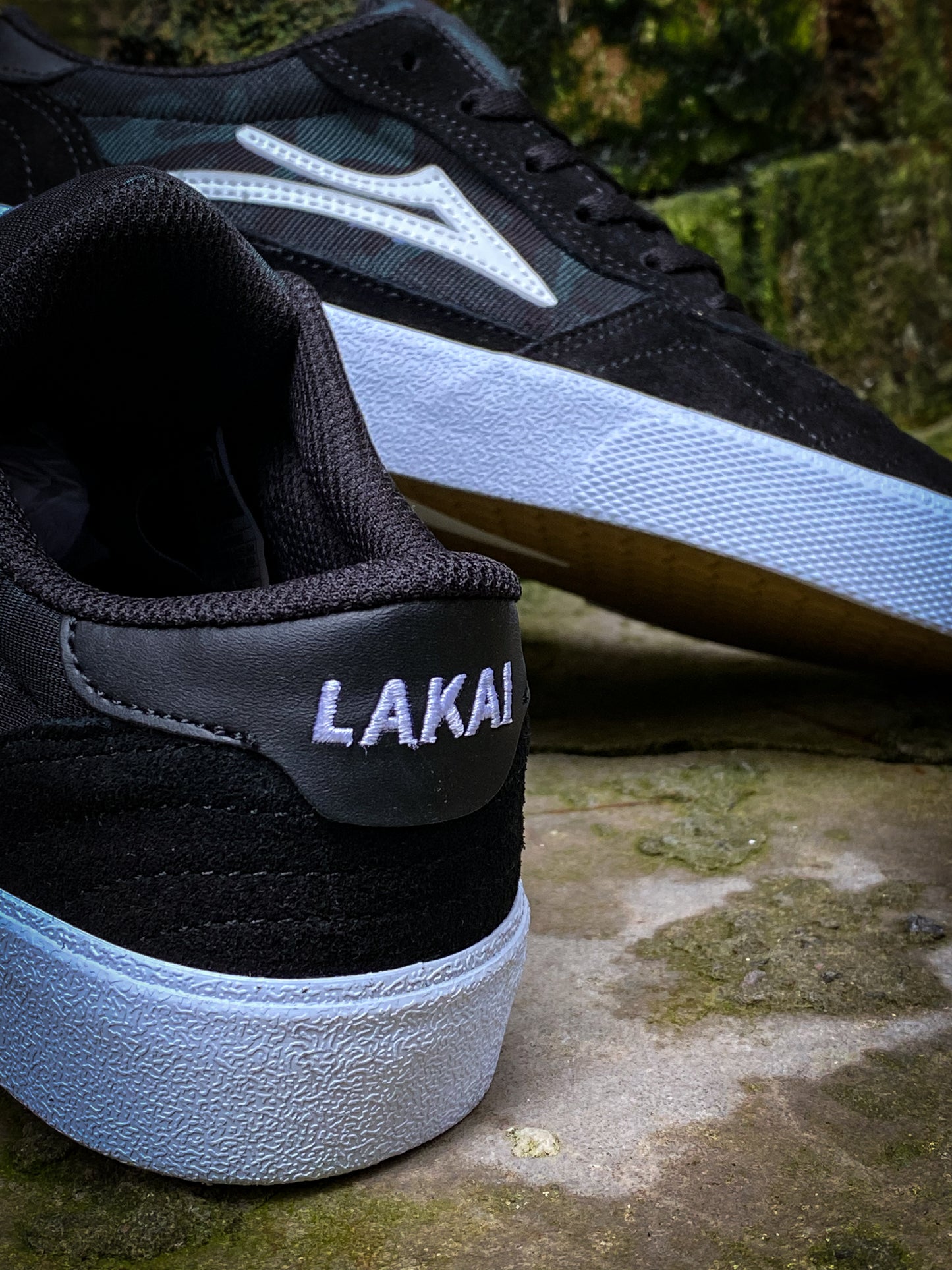 LAKAI - CAMBRIDGE - BLACK/GREEN CAMO SUEDE - SHOES
