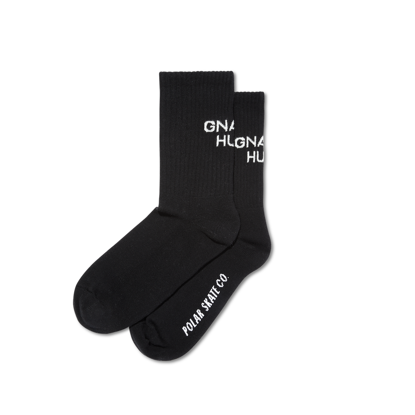 POLAR SKATE CO - GNARLY HUH! SOCKS - BLACK