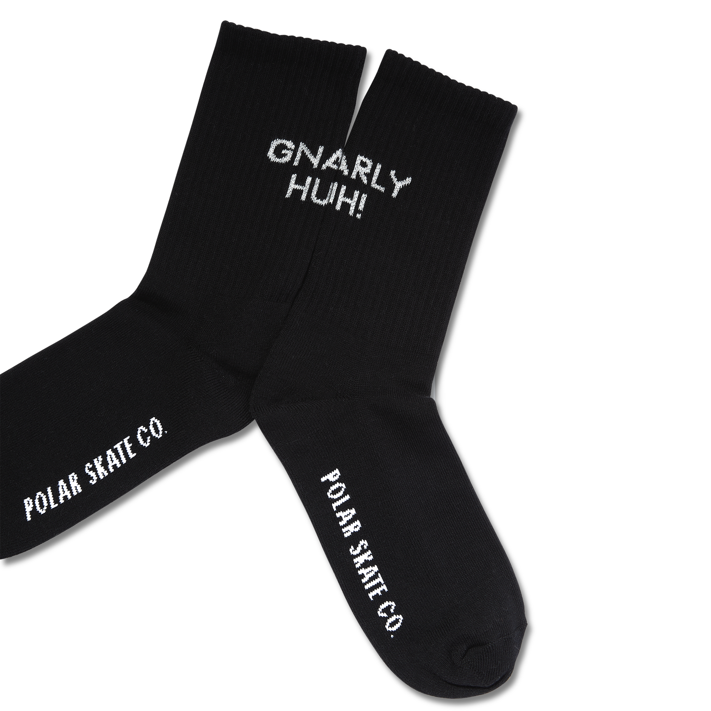 POLAR SKATE CO - GNARLY HUH! SOCKS - BLACK