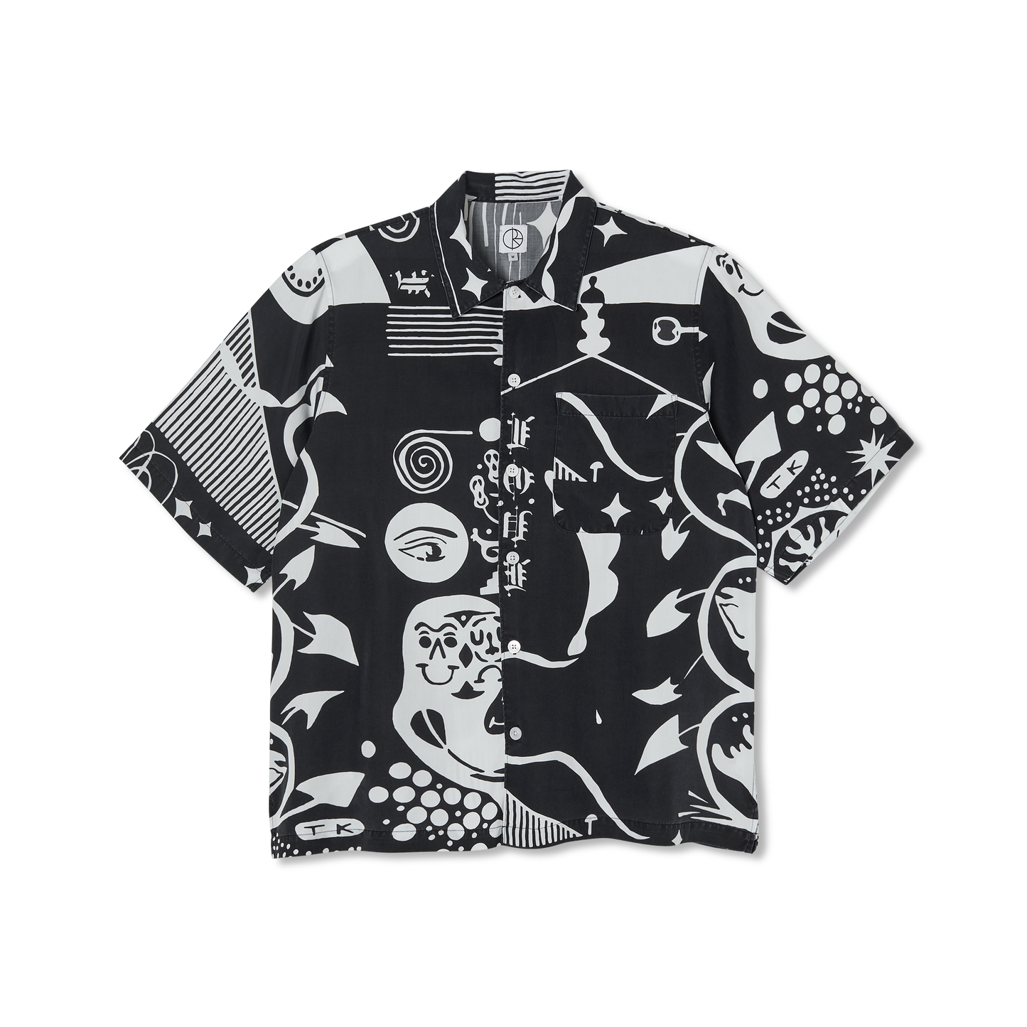 POLAR SKATE CO - SPIRAL SHIRT - BLACK/WHITE