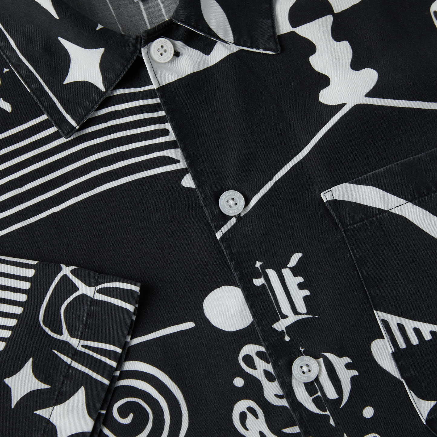 POLAR SKATE CO - SPIRAL SHIRT - BLACK/WHITE