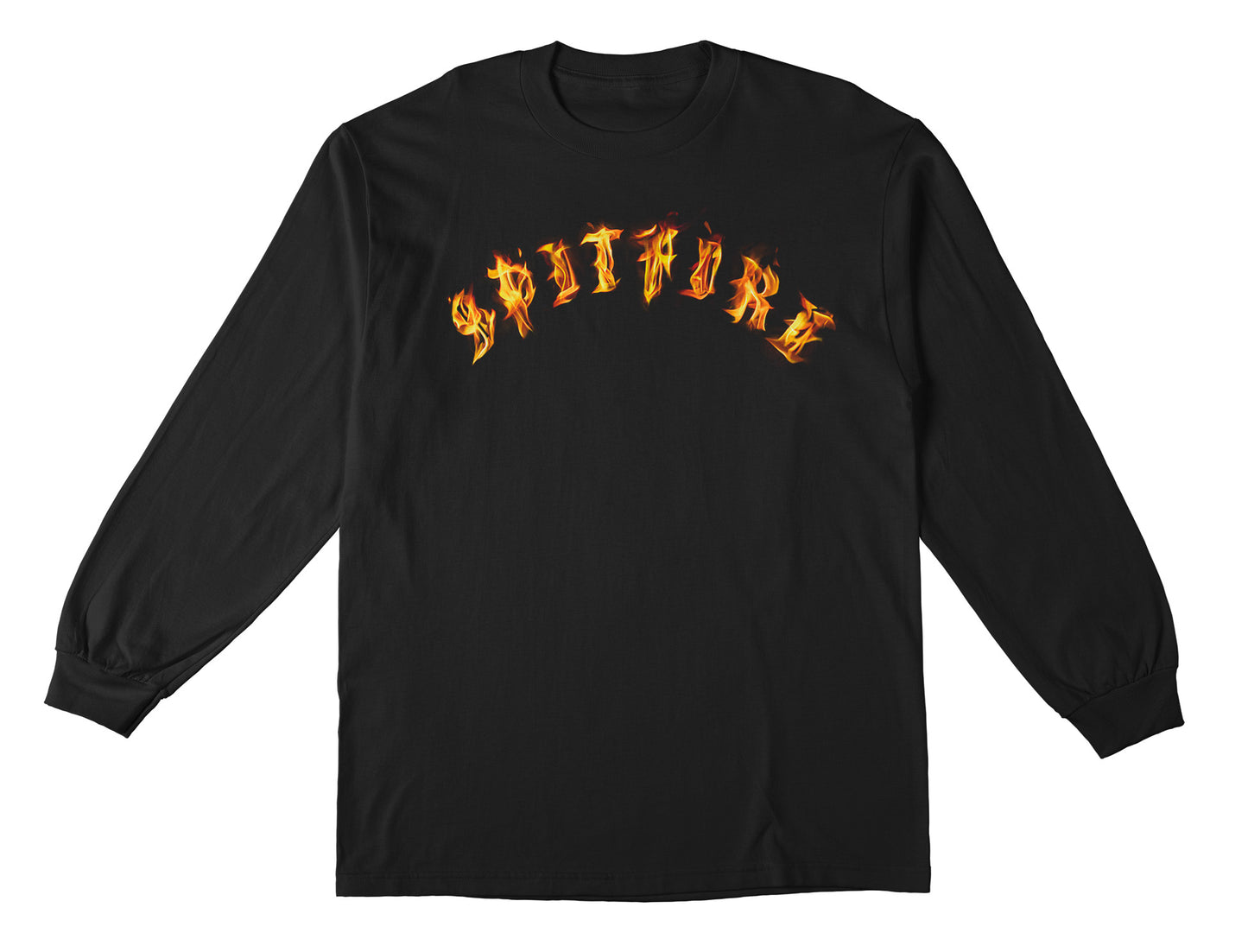 SPITFIRE - OLD ENGLISH FLAMES LONG SLEEVE TEE - BLACK