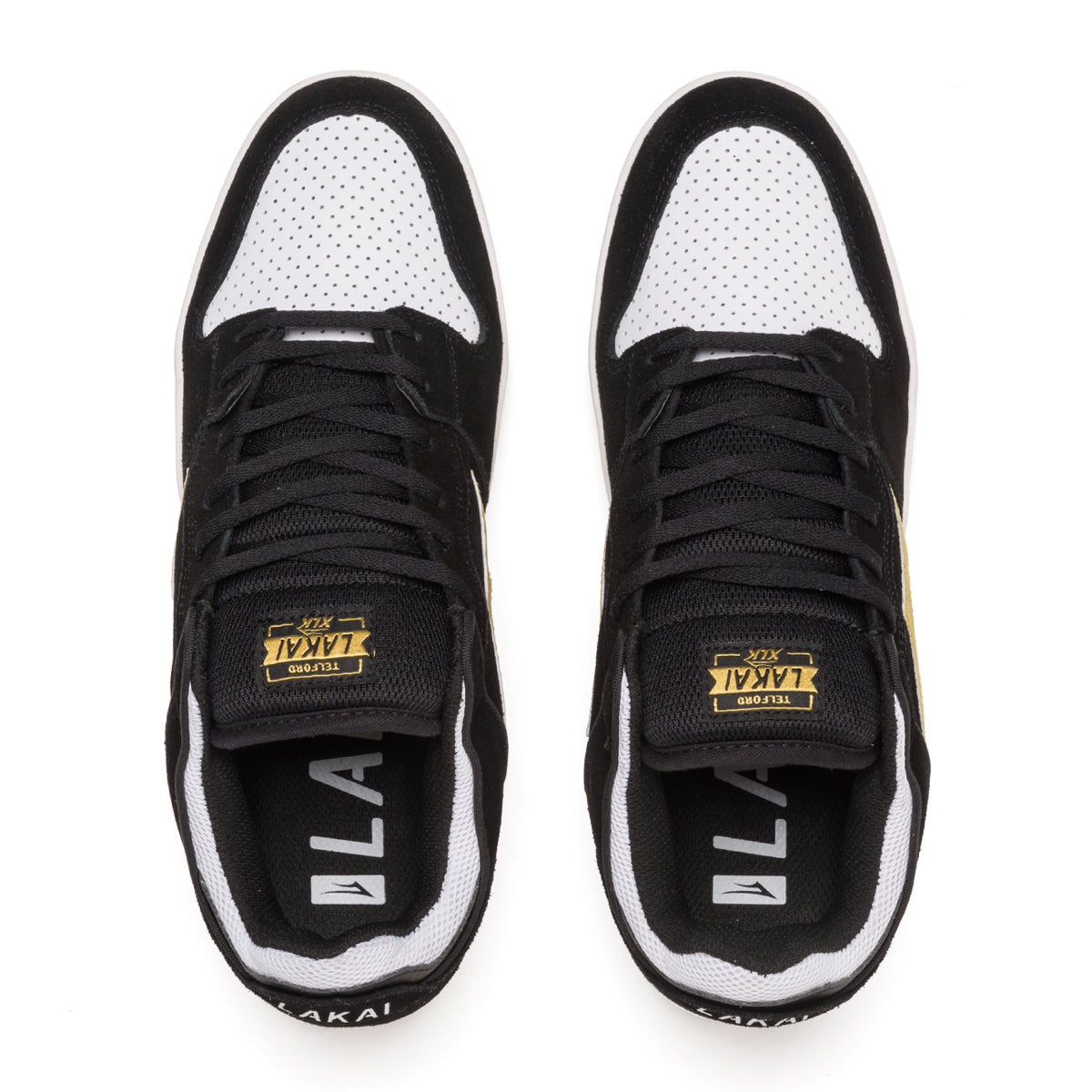 LAKAI - TELFORD LOW SHOES - BLACK/ GOLD SUEDE