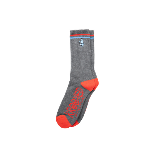 KROOKED - SHMOO EMBLEM SOCK - CHARCOAL/BLUE/RED