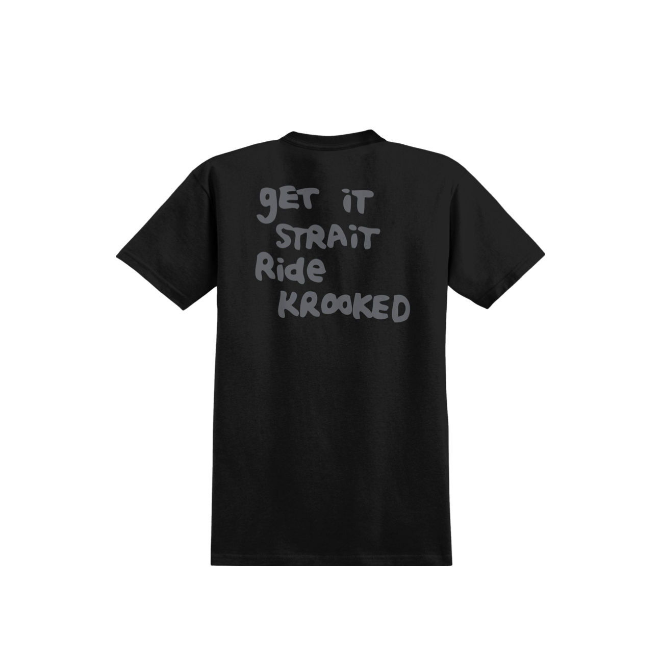 KROOKED - STRAIGHT EYES TEE - BLACK/GREY