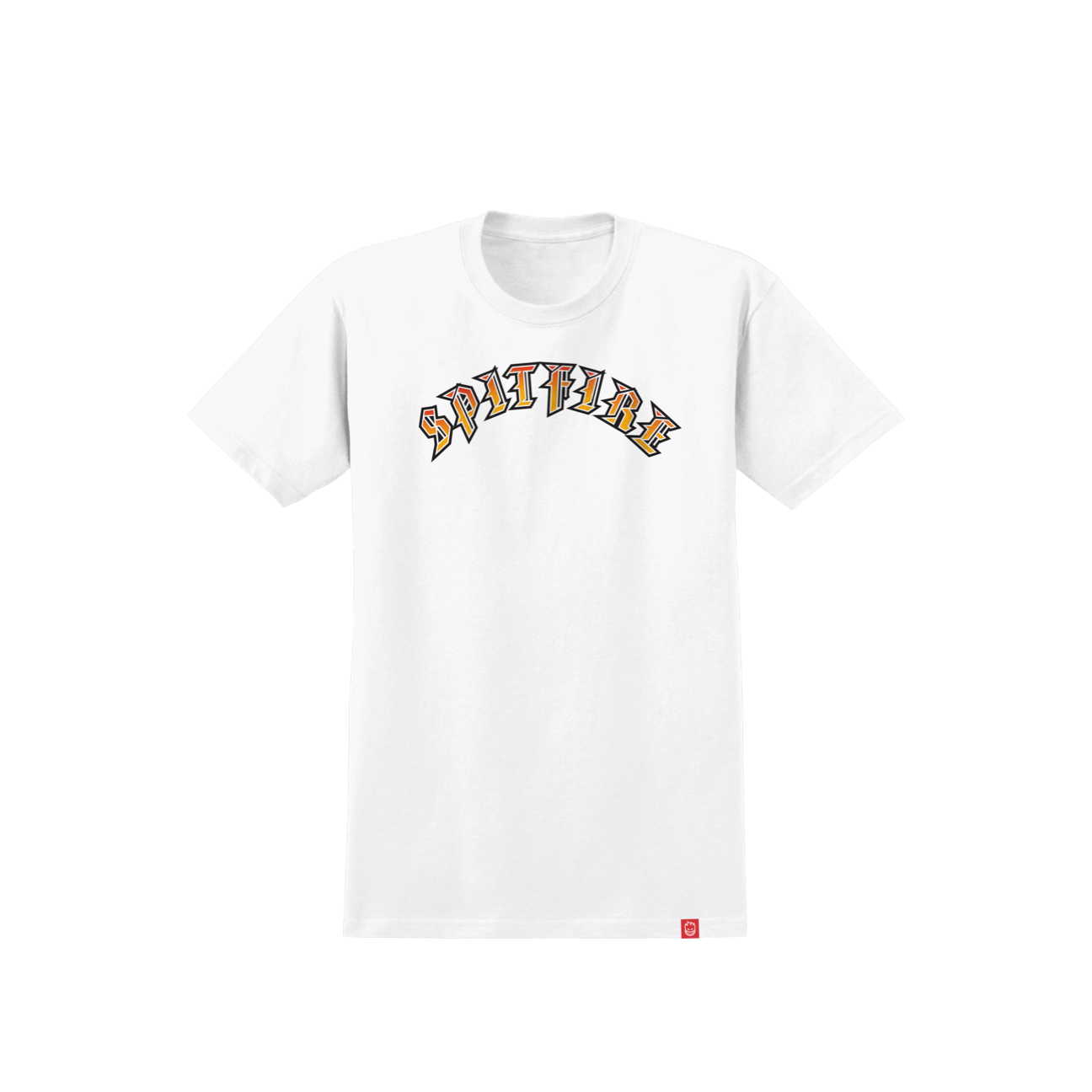 SPITFIRE - OLD E FADE FILL TEE - WHITE/RED