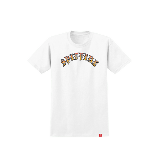 SPITFIRE - OLD E FADE FILL TEE - WHITE/RED