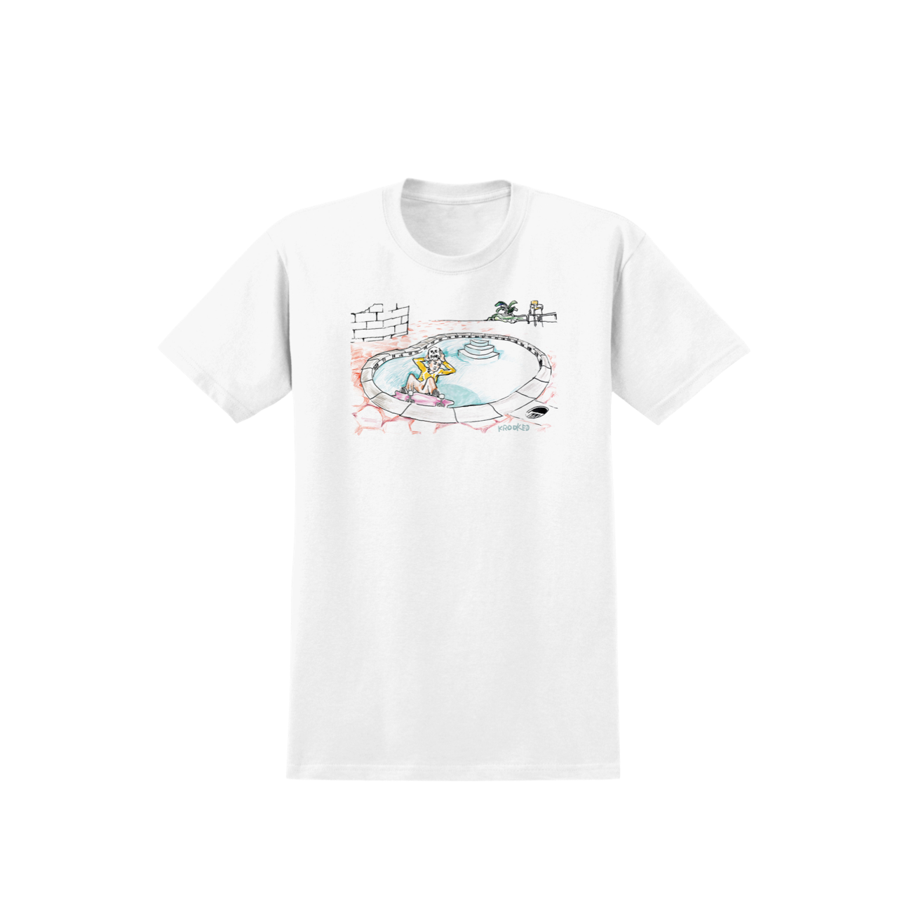 KROOKED - SKULL RIDE TEE - WHITE