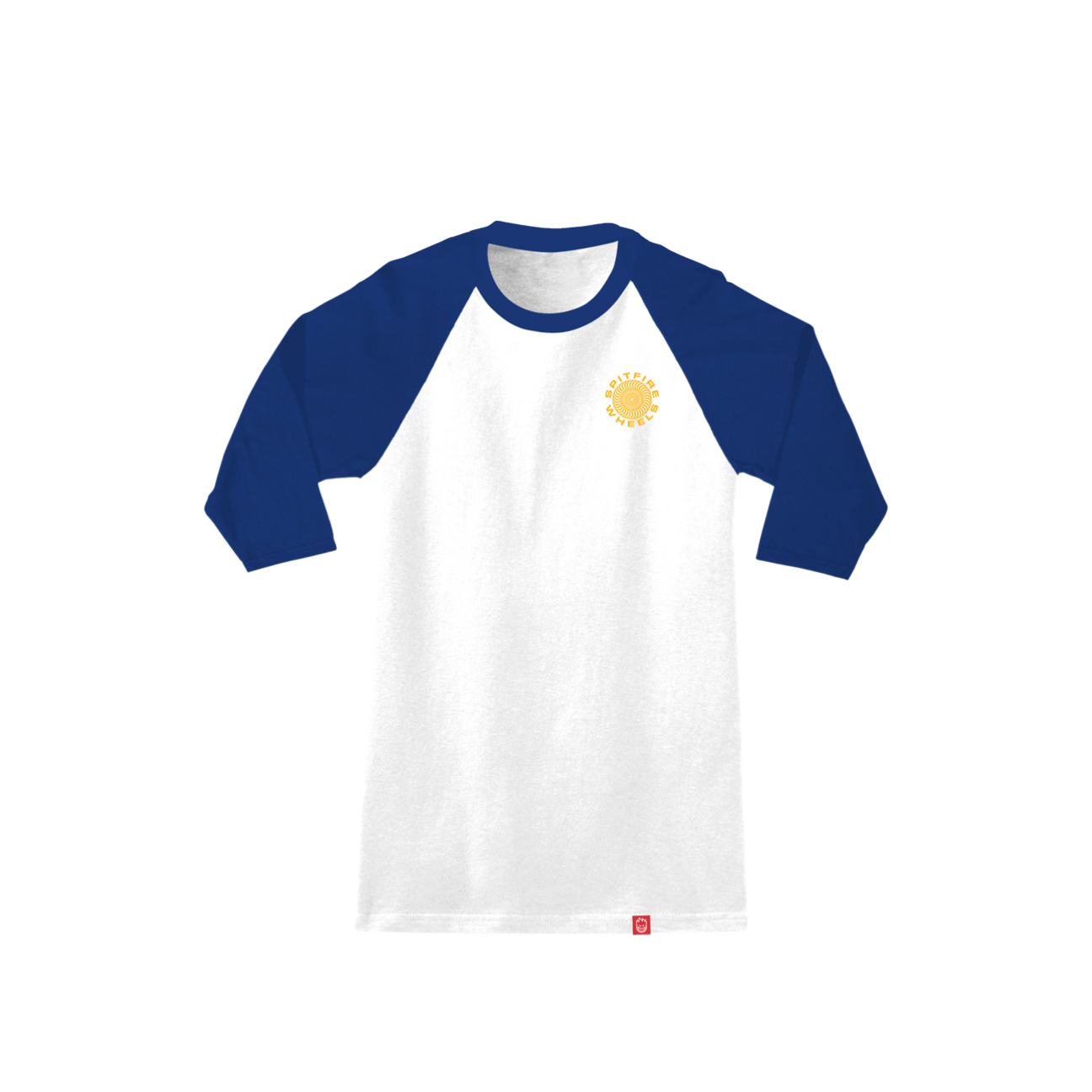 SPITFIRE - CLASSIC '87 SWIRL RAGLAN TEE - WHITE/ROYAL BLUE