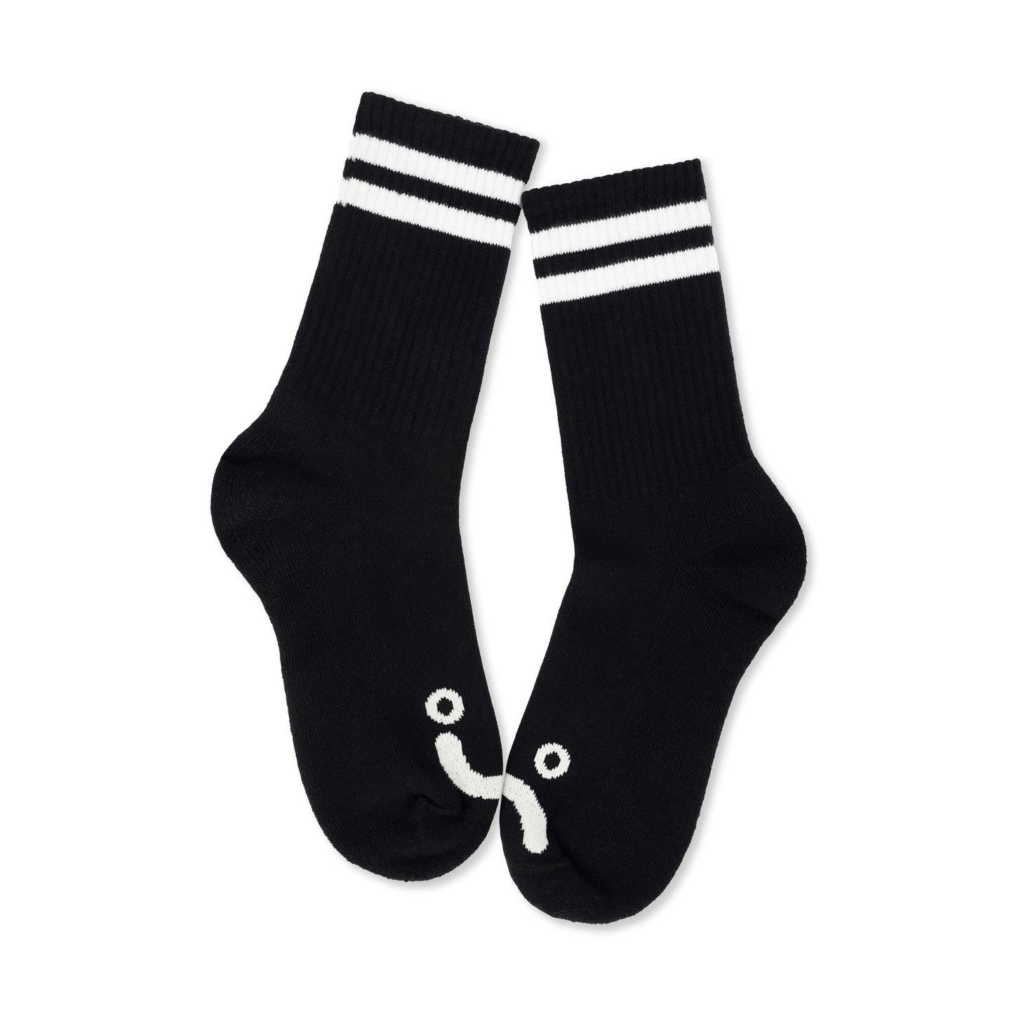 POLAR SKATE CO - HAPPY SAD SOCKS - BLACK