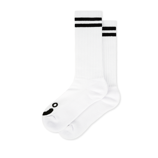 POLAR SKATE CO - HAPPY SAD LONG RIB SOCKS - WHITE