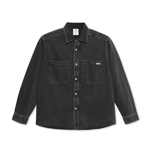 POLAR SKATE CO - MITCHELL LS DENIM SHIRT - SILVER/BLUE