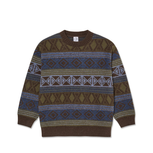 POLAR SKATE CO - GEORGE SWEATER - BLUE GREEN MIX