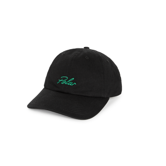 POLAR SKATE CO - VARSITY LOGO SAI CAP - BLACK/EMERALD