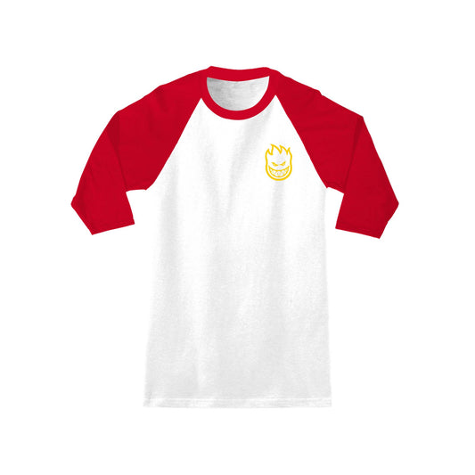 SPITFIRE - BIGHEAD RAGLAN TEE -  WHITE/RED