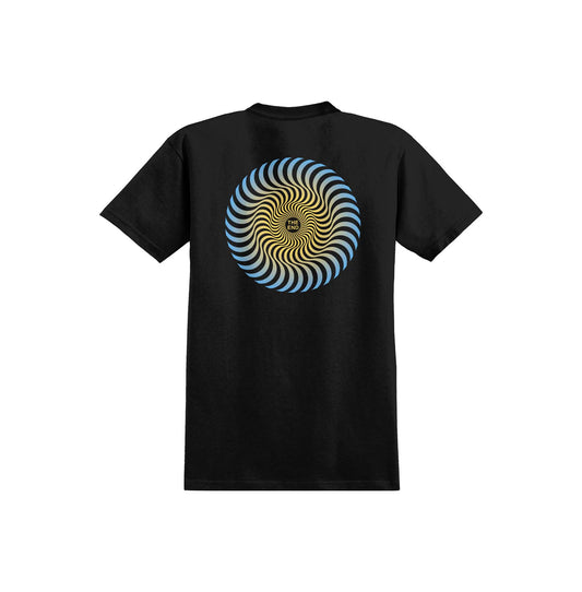 SPITFIRE - CLASSIC SWIRL FADE TEE - BLACK/YELLOW/BLUE