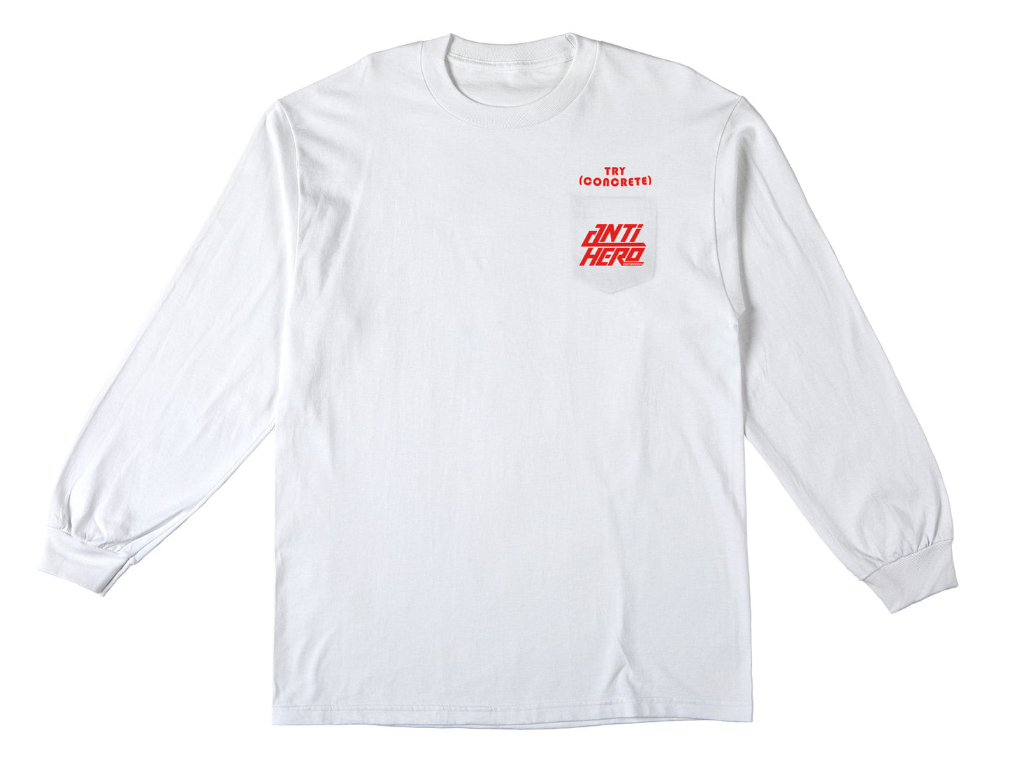 ANTI HERO - TRY CONCRETE LONGSLEEVE POCKET TEE - WHITE