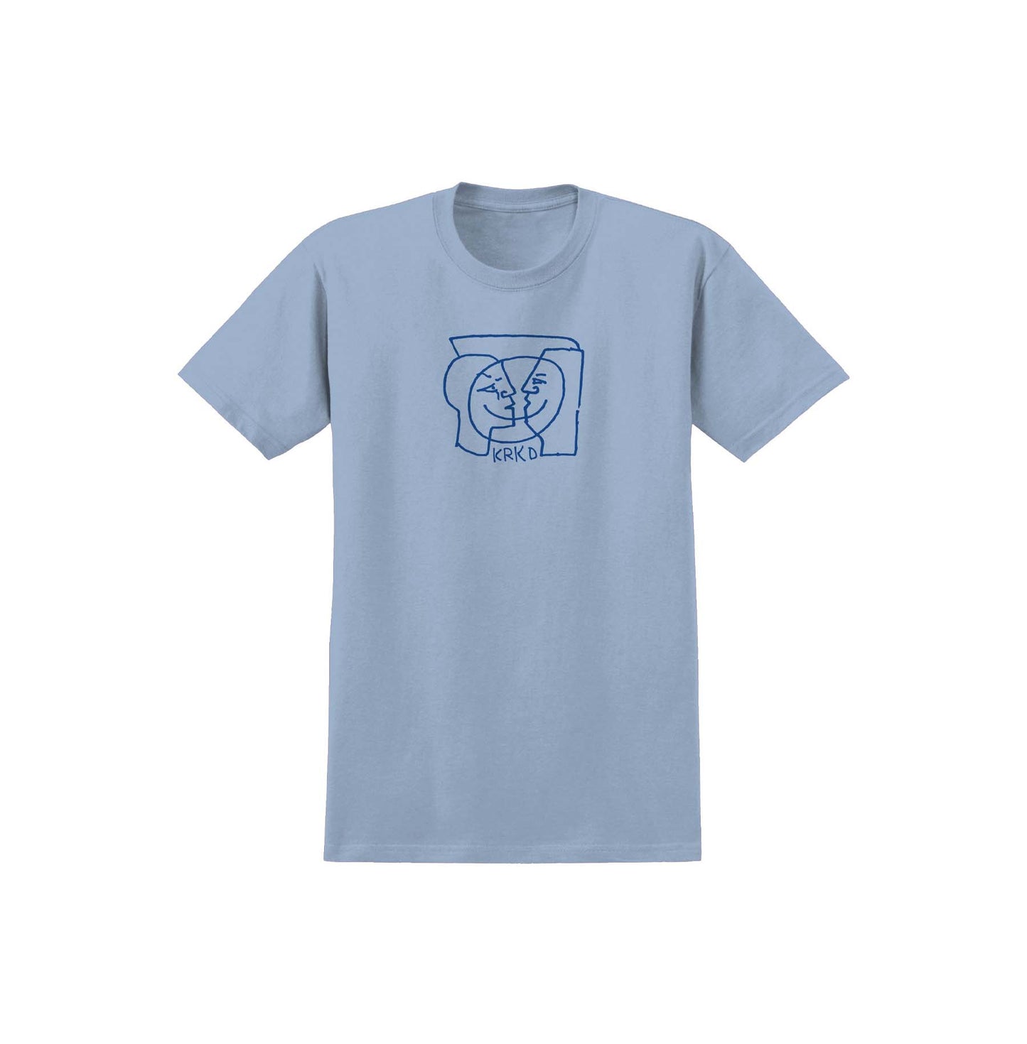 KROOKED - MOONSMILE TEE - POWDER BLUE