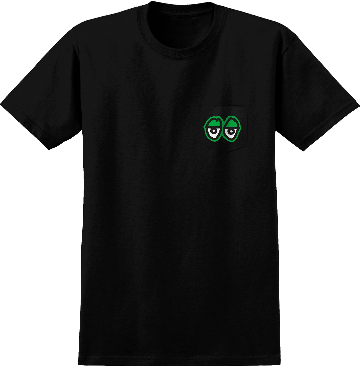 KROOKED - STRAIGHT EYES POCKET TEE - BLACK/GREEN