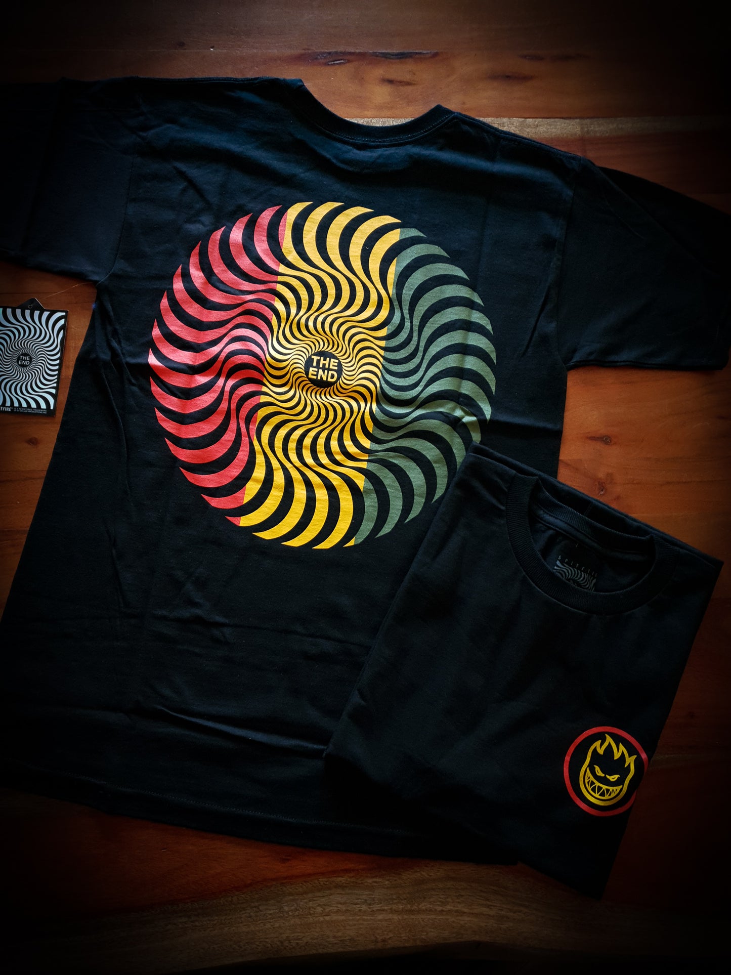 SPITFIRE - CLASSIC SWIRL TEE - BLACK/RED/GREEN/YELLOW