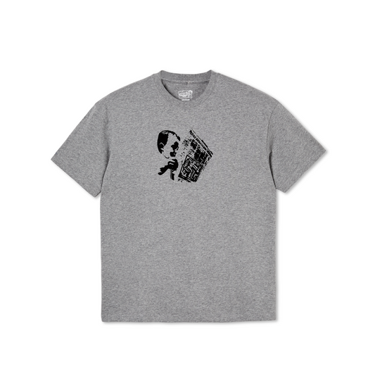 POLAR SKATE CO - NEWSPAPER TEE - HEATHER GREY